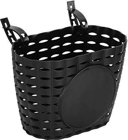Ejoyous Kids Bike Front Basket, Children Cycle Front Handlebar Basket with Straps black Storage Baskets for Mobility Scooter, Bike Accessories for Boys Girls Adult