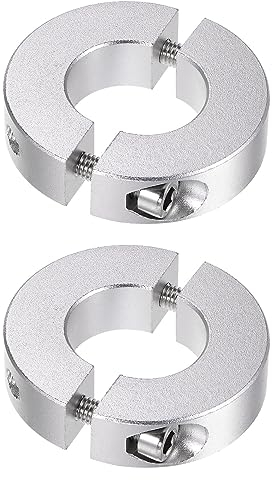 QUARKZMAN 2Stk Geteilte Stellringe 22mm 45mm AD 12mm Breite Aluminiumlegierung Tiefenanschlagringe Klemm für Stopfen Positionshalter Zahnräder Maschine Hilfsmittel Industrie Eloxierung