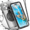 AICase Self-Check Waterproof Phone Case for iPhone 12 Pro Max, Underwater Touchscreen Water Proof Dustproof Snowproof Diving Phone Case Built-in Screen Protector for Shower, Bike, Beach, Snorkeling