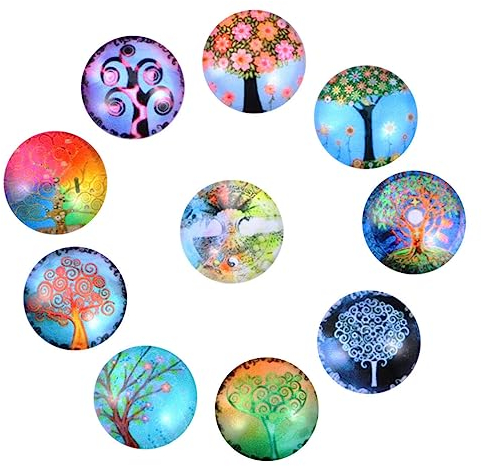 STOBOK Zubehör Zur Schmuckherstellung: 10 Stück 12 Mm Glasanhänger mit Lebensbaum-design Dekorative für Projekte