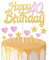 Gold Pink 40th Birthday Cake Topper, Girls 40th Birthday Decorations, Glitter Heart Stars Cake Toppers, Personalised Happy Birthday Cake Cupcake Toppers for Women Girls Baby Birthday Party Supplies
