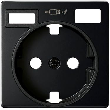 SIMON - Tapa Base de Enchufe Schuko, Serie 82 Concept, 2 USB C+A, Compatible con las Series 75, 31, 82 y 88, Efecto Mate Antihuellas, Color Negro