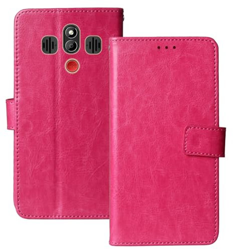 Anybird Flip Leder Tasche Hülle Für MyPhone Halo 4 LTE/Halo 4 Plus LTE 3.5 Lederhülle Handyhülle Schutzhülle Handytasche Handy Etui Cover Case (Rose)