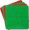 Guihumz 4 Piezas Placa Base de Bloque Clásica Grande 38 x 38 cm Compatible con Todas Las Grandes Marcas para el Juego Creativo, Duplo Base de Construcción,Juguetes Educativos (2verde, 2rojo)