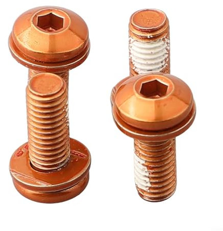 Lot de 4 vis porte-bidons, alliage d'acier, vélo, boulons M5 x 12, VTT et vélo de route (orange)