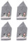 Qsvbeeqj Stuhlhussen mit Weihnachtsmannmütze, Stuhlrückenschonbezüge für Weihnachten, Esszimmer, Verzierung, Stuhldekoration, Grau, 1/4/6 Stück