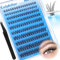 calphdiar Self Adhesive Eyelashes Clusters Natural Cluster Lashes No Glue Needed Self Adhesive Lashes Pre Glued Eyelash Extensions No Lash Band Wispy Press on Lash Clusters Reusable (D Curl, 8-16mm)