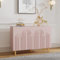 MROJISC Kommoden & Sideboards, Rosa Sideboard mit 3 Türen, Buffetschrank mit Wolkenrelief Küchenschrank Holz Aufbewahrungsschrank für Küche, Esszimmer, Schlafzimmer, Wohnzimmer