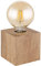 Globo Tischlampe Holz Tischleuchte Leselampe MDF Schlafzimmer Beistelllampe Leseleuchte dunkelbraun, Fassung 1x E27, LxBxH 10x10x10 cm