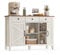 VASAGLE Küchenschrank, Sideboard mit Schubladen, Aufbewahrungsschrank mit Türen, verstellbare Ablage, Landhausstil, für Wohnzimmer Küche, 40 x 114,5 x 80 cm, vintageweiß-honigbraun BBK371W02V1