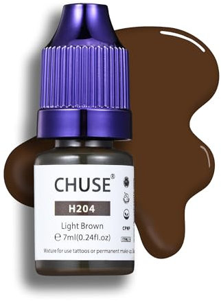CHUSE Pigmentos líquidos híbridos para cejas PMU, 0,24 oz/7 ml (H204 Marrón claro)