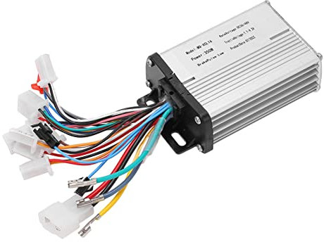 Brushless Controller and Grip Set 36V Brushless Motor Controller Rubber Long Line Red Crystal Turn Handle Alloy Kit Aluminum for Black Head, 36V Motor Speed Controller