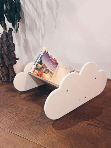 HOMEforDREAMS Bibliothèque pour enfants en forme de nuages - Jolie bibliothèque en bois pour les tout-petits et les enfants, parfaite pour la chambre et la salle de jeux
