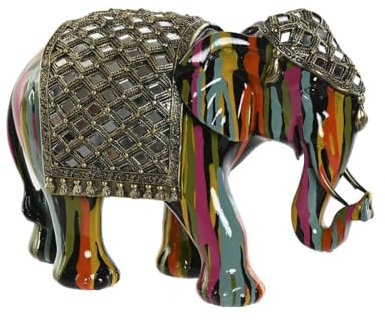 Home ESPRIT Dekofigur Kunstharz, Elefant, Mehrfarbig, 31 x 14 x 22 cm, Marke EAN: 8424002159436