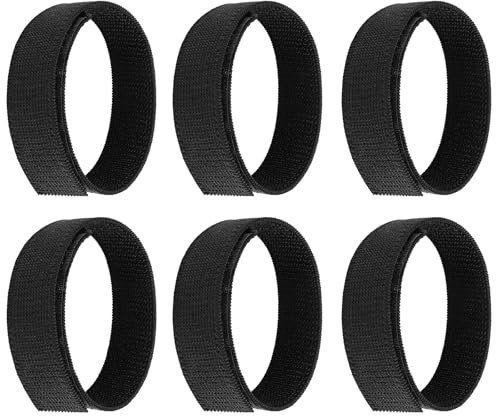 Ymapinc 6 Stück Hosenklammer Fahrrad Schwarz Einstellbar Fahrradklammern Hosenband Knöchelhosengurte Mit Klettverschluss Elastisches Fahrradklammer für Hosen Jogging Wandern Bergsteigen(31cm)