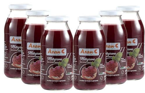 Aran-C Nettare succo di melograno puro senza zucchero 100% italiano (3000 ml (Confezione da 6 x 500 ml))
