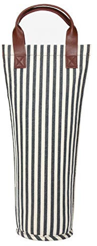 Kato Tirrinia Single Wine Cooler Bag - 750ml, Insulated Bottle Bag with Handle, Portable Bottle Carrier for Travel Picnic, Padded Bottle Gift Bag for Wine Lover, Stripe
