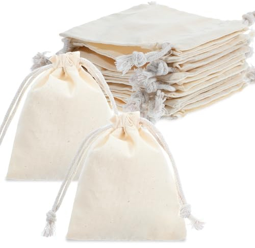 Tyqour 12 Stück Klein 8x10cm Stoffbeutel Jutebeutel Kleine Jutesäckchen mit Kordelzug Stoffsäckchen Baumwollsäckchen Jute Beutel Baumwollbeutel Geschenksäckchen für Schmuck DIY Handwerk Hochzeit