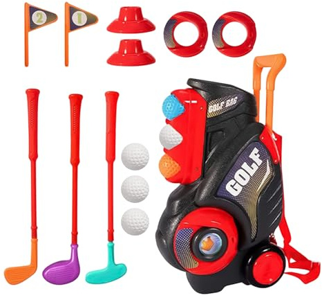 Renchey Palos De Golf para Niños Pequeños De 2 A 5 Años - Set De Golf Infantil Portátil | Deportivo Unisex para Jardín Patio Fiestas Cumpleaños Navidad