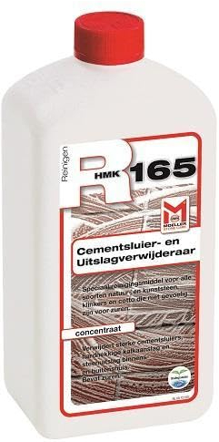 Moeller Stone Care - HMK R165 Zement- und Ausblühungsentferner - 1 Liter - Spezialreiniger (Konzentrat) für säureunempfindliche Natur- und Kunststeine, Klinker und Cotto.