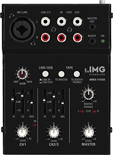 IMG STAGELINE MMX-11USB Konsolen-Mischpult Anzahl Kanaele:2 USB-Anschluss