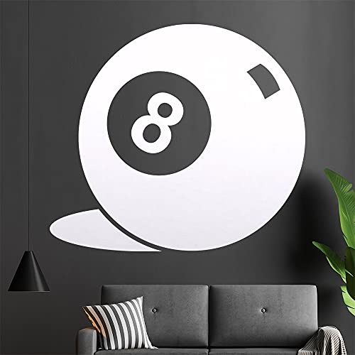 Billard Kugel 8 Wandtattoo in 6 Größen - Wandaufkleber Wall Sticker - Dekoration, Küche, Wohnzimmer, Schlafzimmer, Badezimmer