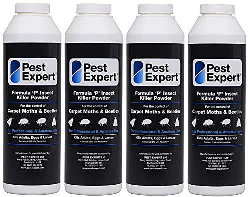 Pest Expert Carpet Moth Killer Powder XL pack size 4 x 300g - Fast-Acting & Long-Lasting Control for Moths, Eggs & Larvae - Professional Strength Control Approved for Amateur Use