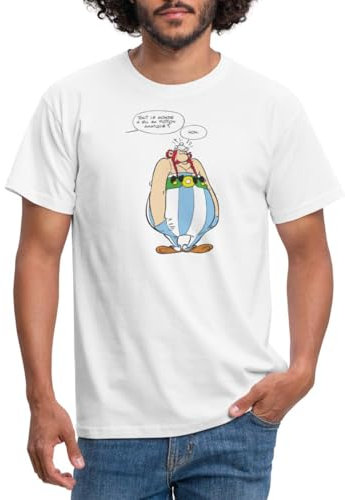 Spreadshirt Astérix & Obélix Boudeur Potion Magique T Shirt Homme, XL, Blanc