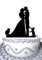 Mei Jia Fei Kissing Couple mit zwei Katzen Silhouette Wedding Cake Topper