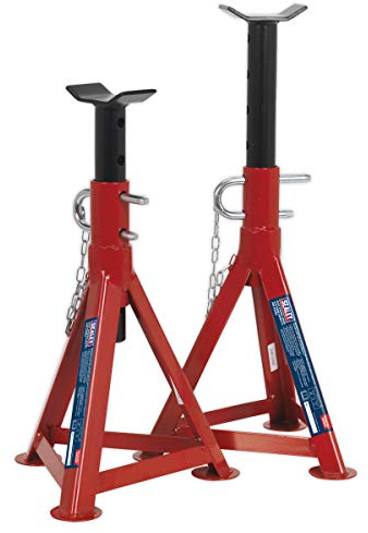 Sealey Axle Stands Pair - 2.5t per stand Double Pin securing 345mm-505mm Height ** Sealey_AS2500 **