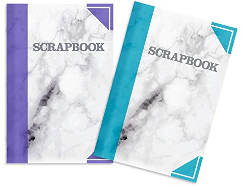 Silvine Marble Print Scrapbook Single. 40 Pages 120gsm Blue/Grey Sugar Paper (x1)