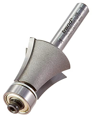 Trend Professional Bearing Guided Round Over Queen Anne Router Cutter, 42mm Radius, 1/4 Inch Shank, Tungsten Carbide Tipped, 46/9/50X1/4TC
