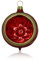 Christbaumschmuckkugeln mit Einstich rot matt mit Dekor 4 Stück d 6cm Christbaumschmuck Weihnachtsbaumschmuck mundgeblasen, handdekoriert Lauschaer Glas das Original