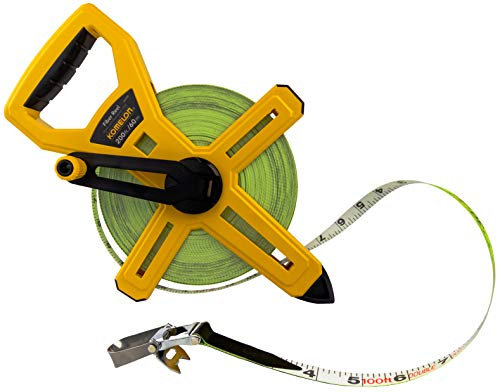 Komelon 6622IM Fiber Reel Long Open Reel Tape Measure Inch/Metric Scale with Double Nylon Coated Fiberglass Blade 200-Feet/60M by 1/2-Inch