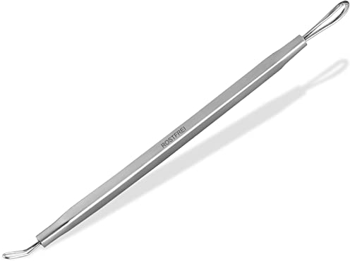 Komedonenquetscher Mitesserentferner mit 2 Schlaufen aus rostfreiem Edelstahl, 13 cm