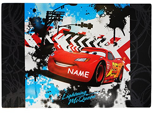 alles-meine.de GmbH Schreibtischunterlage Cars - mit Namen - 60 cm * 40 cm - PVC Unterlage/Schreibunterlage/Tischunterlage/Knetunterlage Cars Lightning McQueen Francesco