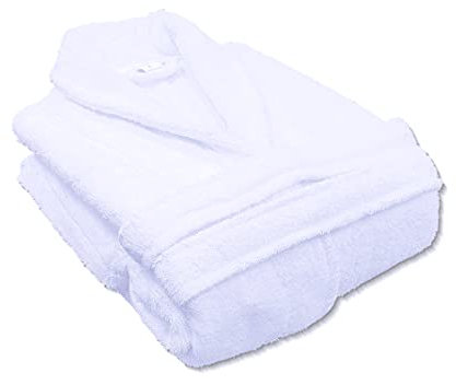 Musbury Luxury Hotel & Spa Quality Terry Towelling Bathrobe 100% Cotton 400gsm - White