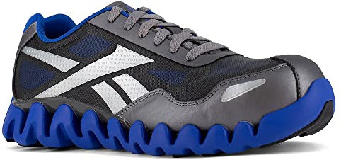 Reebok Scarpe antinfortunistiche da lavoro da uomo con cerniera a impulso composito Toe Athletic Work Casual - Blu, Grigio, Grigio/Blu, 10.5 US Wide