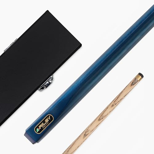 Riley METALLIC BLUE 2pc Ash Pool Snooker Cue & HARD CASE | Full Size Cue and Hard Case Set For Adults, Ash Shaft, Leather Tip, Centre Jointed for Easy Transport