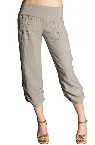 Caspar KHS017 Damen 3/4 Leinen Hose
