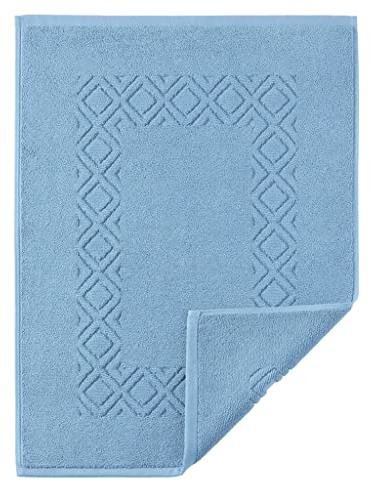 Egeria Denver Badvorleger, 60x110 cm, 1er Pack, Weiche und saugfähige Badematte, Rutschfester Badezimmerteppich/Duschvorleger, waschmaschinenfest, ideal für Bad und Dusche, Himmelblau