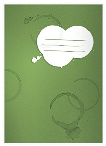 Kartenkaufrausch 8 Coole Flecken DIN A5 Schulhefte, Schreibhefte mit Kaffee Tassen Rändern auf grün Lineatur 4 (liniertes Heft)