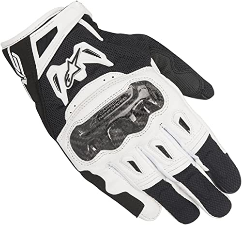Alpinestars Handschuhe SMX-2 AIR Carbon Motorrad Leder Mesh schwarz weiß Gr. M/8