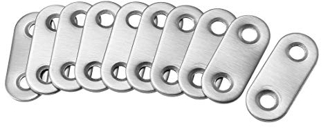 sourcing map Repair Plate, 36mmx16mm, Flat Fixing Mending Corner Brace Bracket Connector, Pack of 10