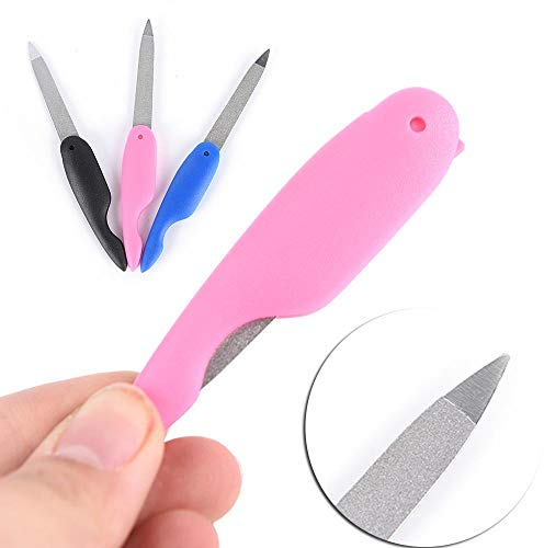 Aeromdale Faltbare Nagelfeile Edelstahl Klapp Professionelle Maniküre Pediküre Schleifen Schönheit Nail art Werkzeug Zufällige Farbe 13,5 cm - # A - 3 stücke