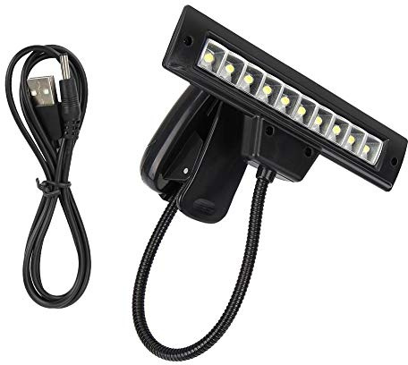 Bicaquu Portable Orchestra Music Stands Light Flexible Neck Clip On USB Reading LED Lamps