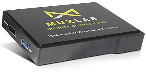 MuxLab Video Capture & Streaming Device | USB 3.0 HDMI Loop Out | HDMI Capture Card 1080p/60 | Windows 7 8 10 | Linux | YouTube | OBS | Twitch | PS3 | PS4 | Xbox| Stream and Record for Gaming
