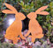 Rostalgie 2 Mini Hasen mit Dorn zum Stecken in Rostoptik Topfstecker Tierfigur Ostern Garten Deko
