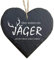 Herz Schieferherz Schiefer Schieferschild 10 x 10 cm Hier wohnt EIN Jäger mit der Beute seines Lebens schwarz Dekoschild Wandschild Schild Stein Geschenk