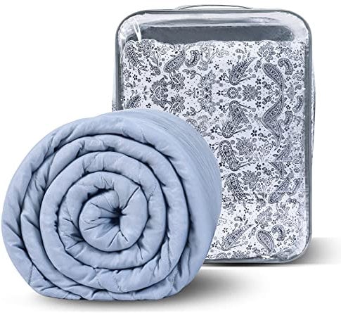 Winthome Coperta ponderata 150 x 205 cm, 10,4 kg, con copripiumino, coperta antistress, terapeutica anti-stress, Weighted Blanket per un sonno profondo e un migliore rilassamento per adulti (motivo
